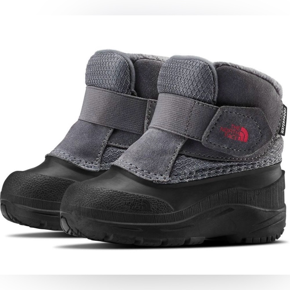 North Face Toddler Alpenglow II snow waterproof Boots zinc gray and black size 8